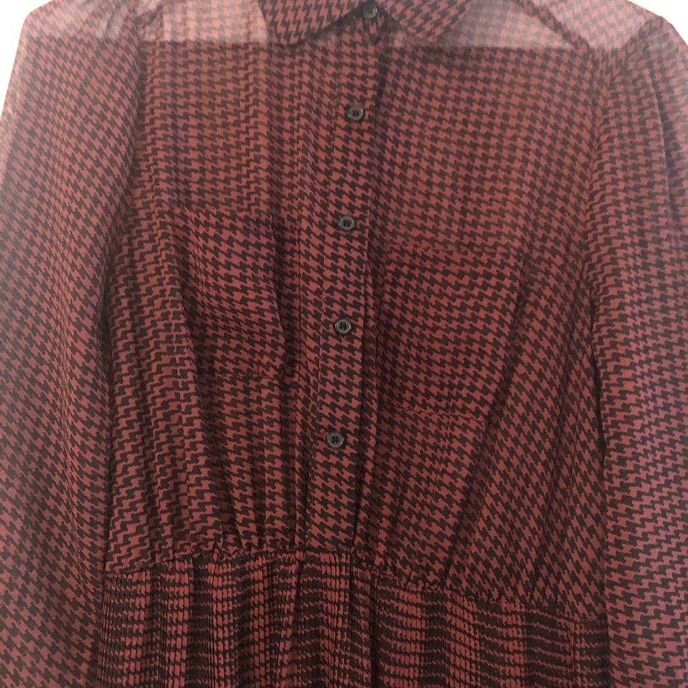 Burgundy checkered dress